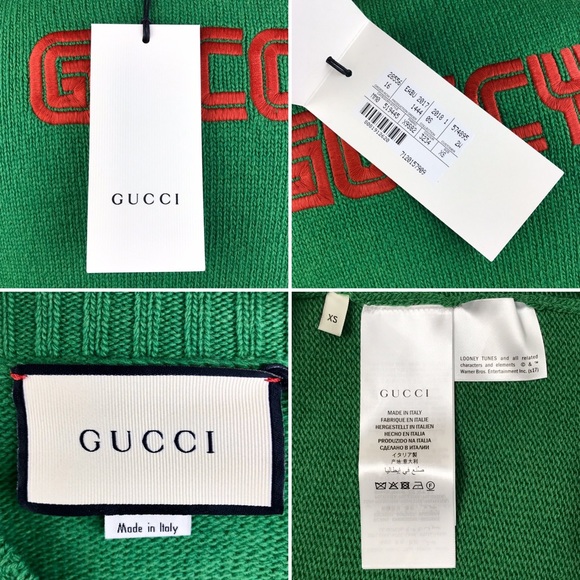 Gucci Green Bugs Bunny Wool Sweater Sega Guccy - Picture 7 of 8